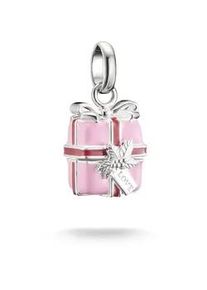 Charm-Einh&auml;nger Thomas Sabo "Charm Geschenk - Connect", silberfarben, pink, rot, Charms, Damen, Silber 925 (recycelt)