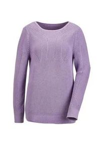 Rundhalspullover GOLDNER "Eleganter Rippenstrick mit U-Boot-Ausschnitt", Damen, Gr. 48, lila (flieder), Obermaterial: 50% Baumwolle CO. 50% Polyacryl PAN., normal, Rippe, Pullover Rundhalspullover, Rippenb&uuml;ndchen
