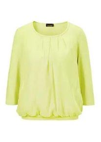 Kurzarmbluse GOLDNER "Kurzgr&ouml;&szlig;e Chiffon-Shirt mit 3/4-Arm, Rundhals", Damen, Gr. 19, gr&uuml;n (hellgr&uuml;n), Obermaterial: 95% Viskose CV. 5% Elasthan EL., Casual, Gerade, Blusen, keine/nicht relevant