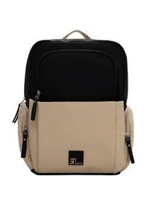 Rucksack SURI FREY "Rucksack SFY Karny", Damen, Gr. B/H/T: 31cm x 38cm x 12cm, schwarz (schwarz, kombi 150), Obermaterial: 60% Polyurethan PU. 40% Polyester PES., Rucks&auml;cke Rucksack