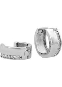 Adelia&acute;s Klappcreolen ADELIA ́S "Damen Ohrringe &ndash; Klappcreole aus 925 Silber mit Zirkonia", Damen, Gr. Damen, Silber 925 (Sterlingsilber), silber, Ohrringe Klappcreolen, Sch&ouml;ne Geschenkidee zum einen besonderen Tag