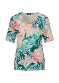 Print-Shirt GOLDNER "Jerseyshirt mit Dschungel-Print", Damen, Gr. 48, bunt, gemustert, Obermaterial: 95% Viskose CV. 5% Elasthan EL., gerade, Shirts, stretchbequemer Viskosejersey