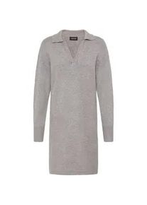 Strickkleid oxmo "Strickkleid OXBMMNERA DRESS", Damen, Gr. XXL, N-Gr, grau (mid grau melange), Obermaterial: 50% Viskose CV. 27% Nylon NY. 23% Polyester PES., Kleider Strickkleid
