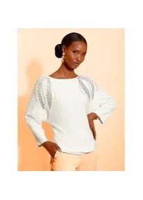 CR&Eacute;ATION L 3/4 Arm-Pullover CREATION L "Lyocell-Viskose-Pullover", Damen, Gr. 46, ecru, 42% Viskose, 30% Lyocell, 28% Polyester, unifarben, Pullover