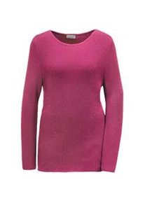 Strickpullover GOLDNER "Figurschmeichelnder Pullover aus reiner Baumwolle", Damen, Gr. 46, rosa (pink), Obermaterial: 100% Baumwolle CO., Rippe, Pullover Strickpullover, Ohne
