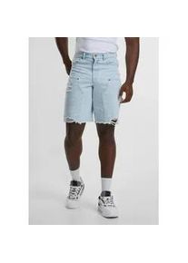 Shorts Karl Kani "Karl Kani Herren Karl Kani Og Heavy Distressed Wavy Print", Herren, Gr. 38, Normalgr&ouml;&szlig;en, carpenter blau, 100% Baumwolle, unifarben, normal, Hosen Shorts