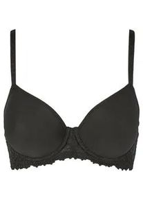 T-Shirt-BH Nina von C. "Spacer BH mit B&uuml;gel Millefleurs", Damen, Gr. 90, Cup E, schwarz, Obermaterial: 85% Polyamid PA. 15% Elasthan EL., BHs T-Shirt-BH