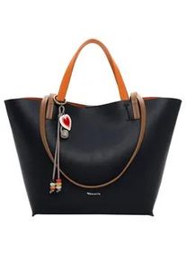 Shopper Tamaris "Shopper TAS Keshia", Damen, Gr. B/H/T: 48cm x 30cm x 12cm 0, blau (blau 500), Polyurethan, Taschen Shopper