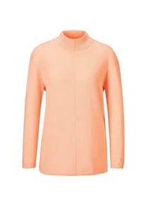 Strickpullover GOLDNER "Kurzgr&ouml;&szlig;e Weicher Kaschmirpullover mit Kragen", Damen, Gr. 23, orange (pfirsich), Obermaterial: 100% Kaschmir WS., Rippe, Pullover Strickpullover, Dekorative Naht im Vorderteil