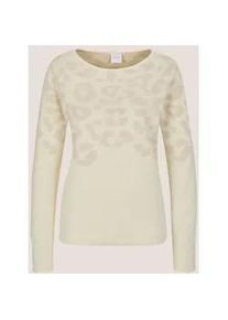 Madeleine Mode Longpullover MADELEINE "Strickpullover Jacquardpullover mit Animal-Design", Damen, Gr. 36/38, wei&szlig; (perlwei&szlig;, kitt, goldfarben), Obermaterial: 80% Viskose CV. 20% metallisierte Fasern MTF., Modern, figurumspielend, Pullover Longpullover, Ton-in-Ton-Jaquard