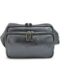 Schultertasche Harpa "THEA", Damen, Gr. B/H/T: 6,5cm x 16cm x 23cm, grau, Leder, unifarben, Taschen Schultertasche, mit seperatem Seitenfach