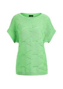 Strickpullover GOLDNER "Kurzarm Baumwoll-Strickshirt", Damen, Gr. 50, gr&uuml;n (hellgr&uuml;n), Obermaterial: 50% Baumwolle CO. 50% Polyacryl PAN., gerade, Rippe, Pullover Strickpullover, Rippenb&uuml;ndchen