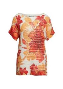 Strickpullover GOLDNER "Kurzgr&ouml;&szlig;e Pullover", Damen, Gr. 21, orange (papaya, gemustert), Obermaterial: 60% Polyester PES. 40% Baumwolle CO., normal, Sonstiges, Pullover Strickpullover, Ohne