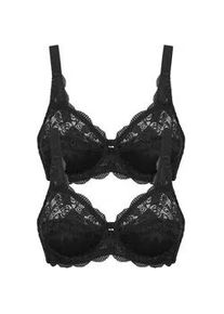 B&uuml;gel-BH SuSa "2er Pack B&uuml;gel BH Latina", Damen, Gr. 95, Cup F, schwarz (schwarz schwarz), Obermaterial: 77% Polyamid PA. 15% Baumwolle CO. 8% Elasthan EL., BHs B&uuml;gel-BH