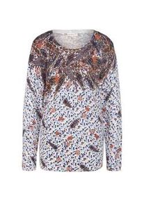 2-in-1-Pullover GOLDNER "Druckpullover mit ornamentalem Druck", Damen, Gr. 42, beige (stein, gemustert), Obermaterial: 72% Viskose CV. 28% Polyamid PA., Rippe, Pullover, Hochwertiger Druck in harmonischen Farben