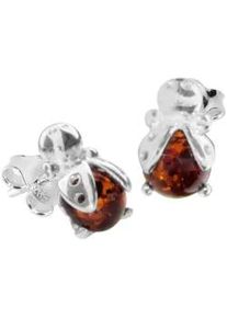 Paar Ohrstecker OSTSEE-SCHMUCK "- Marienk&auml;fer - Silber 925/000 - Bernstein" Gr. 11, silber (silber 925, silberfarben, wei&szlig;), Ohrringe, Damen, Silber 925 (Sterlingsilber)