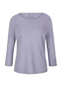 Madeleine Mode Longpullover MADELEINE "Strickpullover Kaschmirpullover mit U-Boot-Ausschnitt", Damen, Gr. 36/38, lila (hellamethyst), Obermaterial: 100% Kaschmir WS., Modern, normal, Pullover Longpullover, Kaschmirpullover mit 3/4 Arm