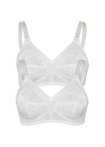 Sassa Mode Soft-BH SASSA "2er Pack Soft BH SHINY JACQUARD", Damen, Gr. 105, Cup D, wei&szlig; (wei&szlig; wei&szlig;), Obermaterial: 50% Polyester PES. 47% Polyamid PA. 3% Elasthan EL., BHs Soft-BH