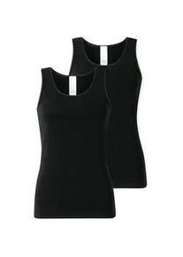Unterhemd Schiesser "Unterhemd 2er Pack", Damen, Gr. 3XL, N-Gr, schwarz, Obermaterial: 95% Baumwolle CO. 5% Elasthan EL., Unterhemden Unterhemd