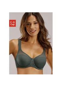 Minimizer-BH Nuance, Damen, Gr. 80, Cup H, gr&uuml;n (dunkelgr&uuml;n), Netz, Obermaterial: 79% Polyamid, 15% Polyester, 6% Elasthan, BHs Minimizer-BH, mit B&uuml;gel und transparenten Netzeins&auml;tzen im Obercup