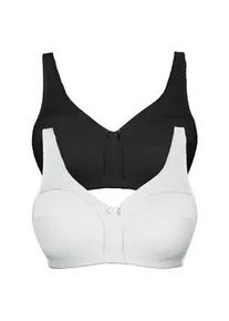 Soft-BH Viania "2er Pack Baumwoll Soft BH Basic", Damen, Gr. 80, Cup C, bunt (schwarz wei&szlig;), Obermaterial: 100% Baumwolle CO., BHs Soft-BH
