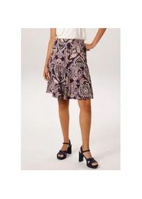 Minirock Aniston CASUAL, Damen, Gr. 34, marine, beige, lavendel, wei&szlig;, lila, Single Jersey, Obermaterial: 95% Viskose, 5% Elasthan, Paisley, bedruckt, gemustert, figurumspielend kniefrei, R&ouml;cke Minirock, mit fantasievollem Paisley-Muster bedruckt - NEUE KOLLEKTION