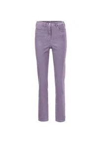 Regular-fit-Jeans GOLDNER "Kurzgr&ouml;&szlig;e Damen Jeans Slim Fit LOUISA, Stretch", Damen, Gr. 26, K-Gr, lila (lavendel), Obermaterial: 70% Baumwolle CO. 27% Polyester PES. 3% Elasthan EL., Jeans