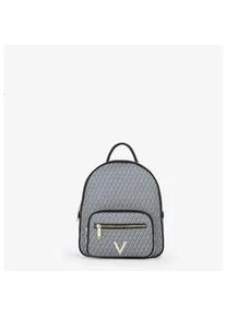 Cityrucksack Valentino BAGS "QUEEN RE", Damen, Gr. B/H/T: 27cm x 31cm x 10cm, nero, multicolor, Lederimitat, Rucks&auml;cke Cityrucksack, Damen Freizeitrucksack mit RV-Vordertasche mit zwei F&auml;chern