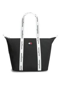 Tommy Hilfiger Tragetasche TOMMY JEANS "TJW ESS DAILY TOTE", Damen, Gr. B/H/T: 52cm x 34cm x 22cm, schwarz, Textil, Taschen, Schultertasche, Shopper mit kontrastiven Henkeln