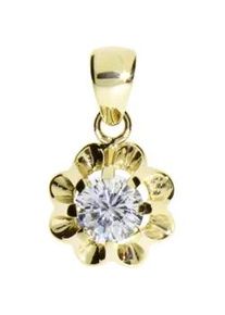 Kettenanh&auml;nger OSTSEE-SCHMUCK "- Pia 6 mm - Gold 333/000 - Zirkonia" Gr. 19, gold (gold 333, goldfarben, gelb), Schmuckanh&auml;nger, Damen, Gelbgold 333, Kettenanh&auml;nger