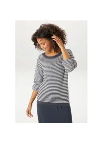 Strickpullover Aniston CASUAL, Damen, Gr. 42, blau, wei&szlig;, Strick, Obermaterial: 100% Polyacryl, gemustert, geringelt, gestreift, h&uuml;ftlang, Rundhals, Rippstrickb&uuml;ndchen, Pullover Strickpullover, im maritimen Ringel-Dessin - NEUE KOLLEKTION