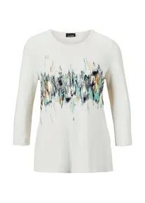 Print-Shirt GOLDNER "Kurzgr&ouml;&szlig;e Shirt", Damen, Gr. 24, beige (cremewei&szlig;), Obermaterial: 95% Viskose CV. 5% Elasthan EL., normal, Tubular, Shirts, stretchbequemer Viskosejersey