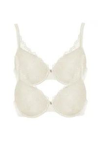 T-Shirt-BH Viania "2er Pack Spacer B&uuml;gel BH Leni", Damen, Gr. 85, Cup C, beige (champagner champagner), Spitze, Obermaterial: 45% Polyamid PA. 45% Polyester PES. 10% Elasthan EL., BHs T-Shirt-BH