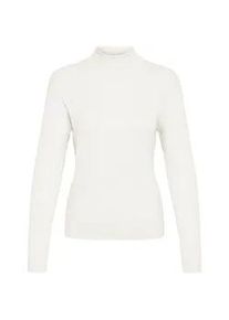 Rollkragenpullover oxmo "Rollkragenpullover OXISALLY", Damen, Gr. XL, wei&szlig; (cloud dancer), Obermaterial: 70% Viskose CV. 30% Nylon NY., Pullover Rollkragenpullover