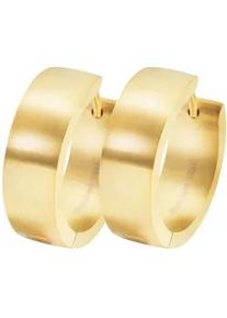 Adelia&acute;s Klappcreolen ADELIA ́S "Unisex Ohrringe &ndash; Klappcreole aus Edelstahl", Damen, Gr. Unisex, Edelstahl, gold, Ohrringe Klappcreolen, Sch&ouml;ne Geschenkidee zum Valentinstag