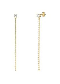 Lulu & Jane Paar Ohrh&auml;nger LULU & JANE "Set: AV189", gelbgold, wei&szlig;, Ohrringe, Damen, 62,mit Zirkonia, Messing, mit Zirkonia