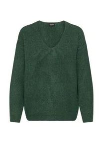 V-Ausschnitt-Pullover oxmo "V-Ausschnitt-Pullover OXICALLIE", Damen, Gr. XXL, gr&uuml;n (pineneedle), Obermaterial: 93% Polyester PES. 5% Wolle mw. 2% Elasthan EL., Pullover