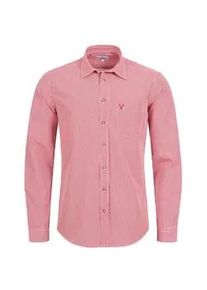 N&uuml;bler Trachtenhemd N&Uuml;BLER "Trachtenhemd langarm Rudi", Herren, Gr. M, EURO, rot, Obermaterial: 70% Baumwolle CO. 30% Polyester PES., Hemden Trachtenhemd