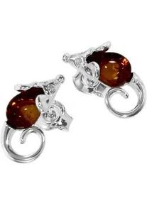 Paar Ohrstecker OSTSEE-SCHMUCK "- Maus - Silber 925/000 - Bernstein" Gr. 15, silber (silber 925, silberfarben, wei&szlig;), Ohrringe, Damen, Silber 925 (Sterlingsilber)