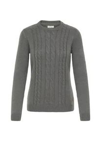 Strickfleece-Pullover oxmo "Strickpullover OXCARRYONE", Damen, Gr. S, grau (dunkelgrau), Obermaterial: 100% Polyacryl PAN., Pullover