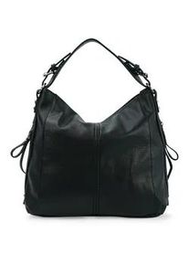 Schultertasche Harpa "BELVA", Damen, Gr. B/H/T: 12cm x 31cm x 42cm, schwarz, Polyurethan (PU), unifarben, Taschen Schultertasche, mit seitlichen Rei&szlig;verschlussf&auml;chern