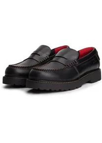 Tommy Hilfiger Loafer TOMMY JEANS "ARCHIVE '01 LOAFER", Herren, Gr. 42, schwarz, Glattleder, Schuhe Loafer, Blockabsatz, Businessschuh, Slipper in schmaler Form