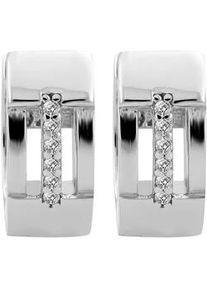 Adelia&acute;s Klappcreolen ADELIA ́S "Damen Ohrringe &ndash; Klappcreole aus 925 Silber mit Zirkonia", Damen, Gr. Damen, Silber 925 (Sterlingsilber), silber, Ohrringe Klappcreolen, Perfekt als Geschenk zum Valentinstag