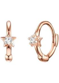 Glanzst&uuml;cke M&uuml;nchen Paar Creolen GLANZST&Uuml;CKE M&Uuml;NCHEN "Set: GSM569", ros&eacute;gold, wei&szlig;, Ohrringe, Damen, 9,6,mit Zirkonia, Silber 925 (Sterlingsilber), aus Sterling Silber