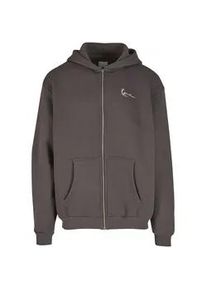 Kapuzenpullover Karl Kani "Karl Kani Chest Signature Essential Zip Hoodie", Herren, Gr. XXL, grau, 80% Baumwolle, 20% Polyester, unifarben, normal, ohne Ausschnitt, Pullover Kapuzenpullover