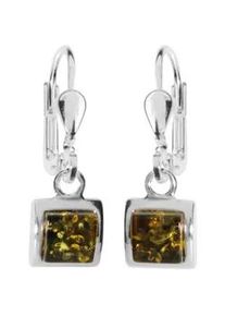 Paar Ohrh&auml;nger OSTSEE-SCHMUCK "- Astrid 6x6 - Silber 925/000 - Bernstein" Gr. 25, silber (silber 925, silberfarben, wei&szlig;), Ohrringe, Damen, Silber 925 (Sterlingsilber)