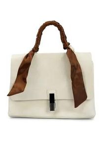 Schultertasche Harpa "SUSI", Damen, Gr. B/H/T: 11cm x 18cm x 25cm, ecru, Polyurethan (PU), unifarben, Taschen Schultertasche, mit zwei F&auml;chern