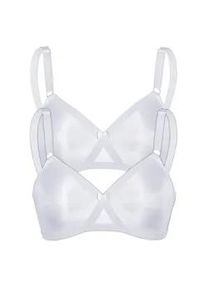 Sassa Mode Soft-BH SASSA "2er Pack Soft BH mit Kreuzblende Functional Bras", Damen, Gr. 90, Cup C, wei&szlig; (wei&szlig; wei&szlig;), Obermaterial: 88% Polyamid PA. 12% Elasthan EL., BHs Soft-BH