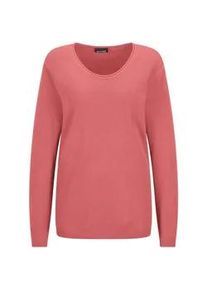 Rundhalspullover GOLDNER "Edler Feinstrickpullover, V-Ausschnitt", Damen, Gr. 54, orange (koralle), Obermaterial: 60% Viskose CV. 40% Baumwolle CO., Pullover Rundhalspullover, Rund-V-Ausschnitt