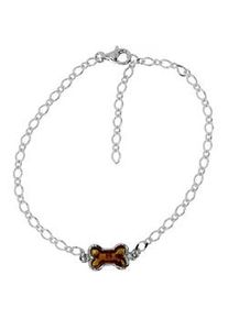 Armband OSTSEE-SCHMUCK "- Knochen - Silber 925/000 - Bernstein" Gr. 21, silber (silber 925, silberfarben, wei&szlig;), Armb&auml;nder, Damen, Silber 925 (Sterlingsilber), Armband